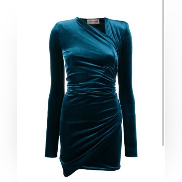 Alexandre Vauthier
Women's Blue Wrap-effect Velvet Mini Dress - Picture 1 of 8